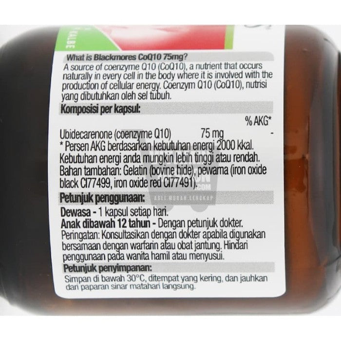 BLACKMORES COQ10 75MG BPOM KALBE - 30 CAPS