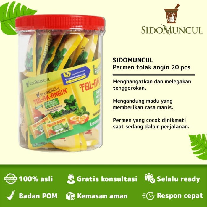 SIDOMUNCUL PERMEN TOLAK ANGIN TOPLES - 1 TOPLES (20 PCS)