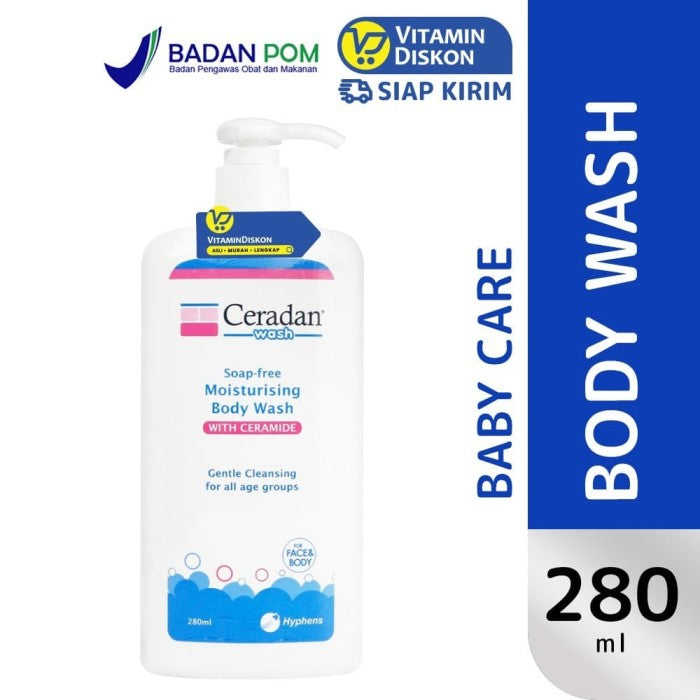 CERADAN MOISTURISING BODY WASH SOAP FREE 280 ML