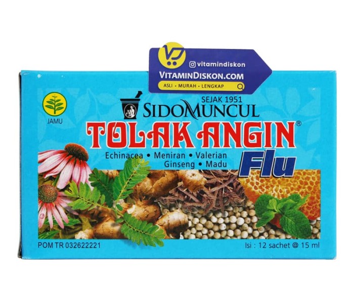 SIDOMUNCUL TOLAK ANGIN CAIR FLU - 1 BOX (12 PCS)