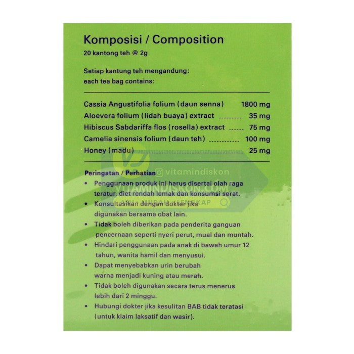 HERBILOGY LAXA TEA 20 PCS/BOX BPOM UNTUK MENURUNKAN BERAT BADAN