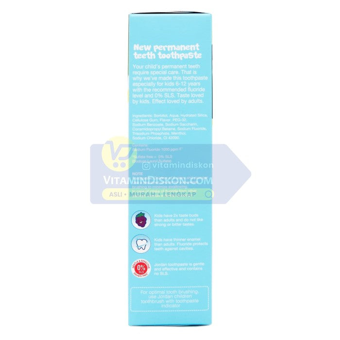 JORDAN KIDS TOOTHPASTE NEW PERMANENT TEETH STEP 2 (6-12 YEARS) 75G