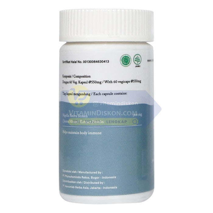 HERBILOGY BLACKSEED HABBATUSSAUDA CAPSULE 60 PCS/BTL BPOM UNTUK KEKEBALAN TUBUH