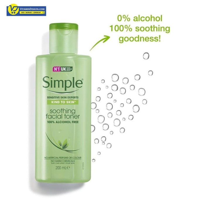 SIMPLE KIND TO SKIN SOOTHING FACIAL TONER 100% ALCOHOL FREE 200 ML