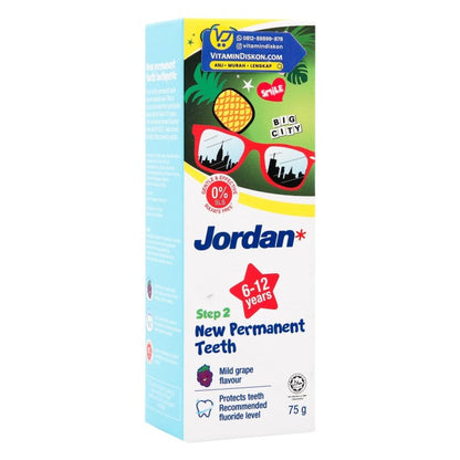 JORDAN KIDS TOOTHPASTE NEW PERMANENT TEETH STEP 2 (6-12 YEARS) 75G