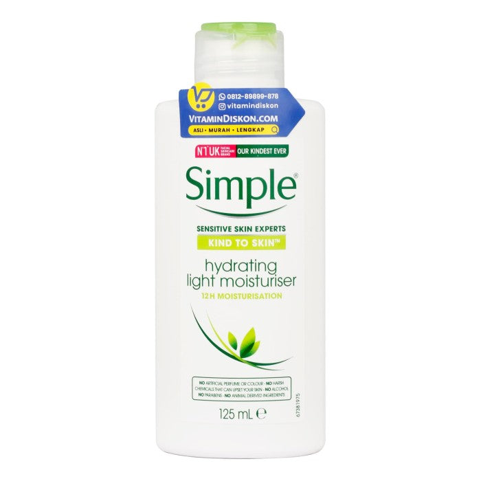 SIMPLE KIND TO SKIN (ALL SKIN TYPE) HYDRATING LIGHT MOISTURISER MELEMBABKAN 12 JAM 125 ML