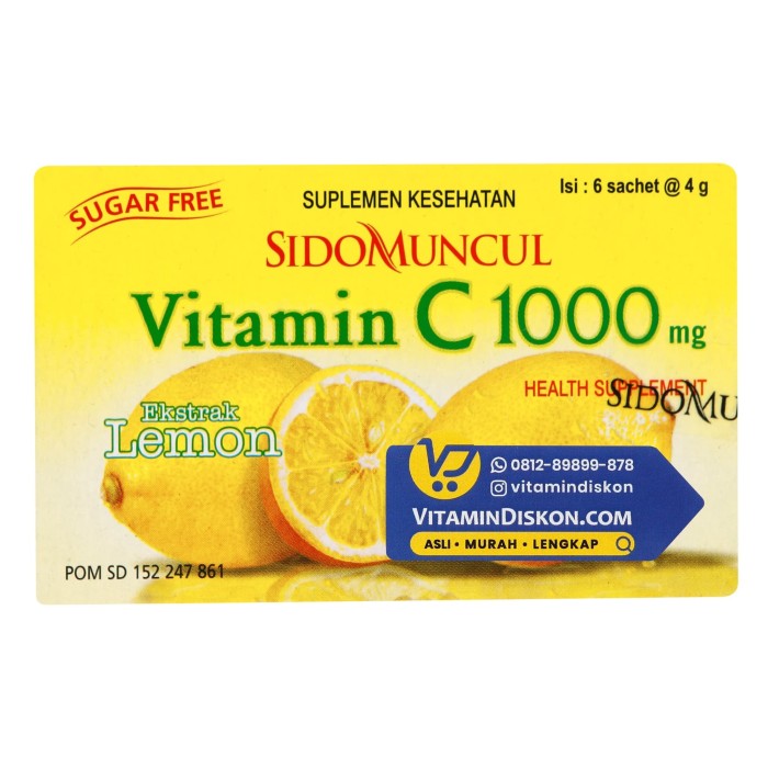 SIDOMUNCUL VITAMIN C 1000 MG EXTRACT LEMON - 1 BOX (6 PC)