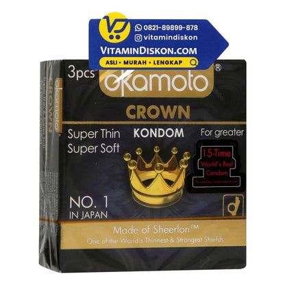 OKAMOTO KONDOM CROWN SUPER THIN AND SUPER SOFT 3'S BPOM
