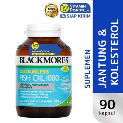 BLACKMORES ODOURLESS FISH OIL 1000 BPOM KALBE - 90 CAPS