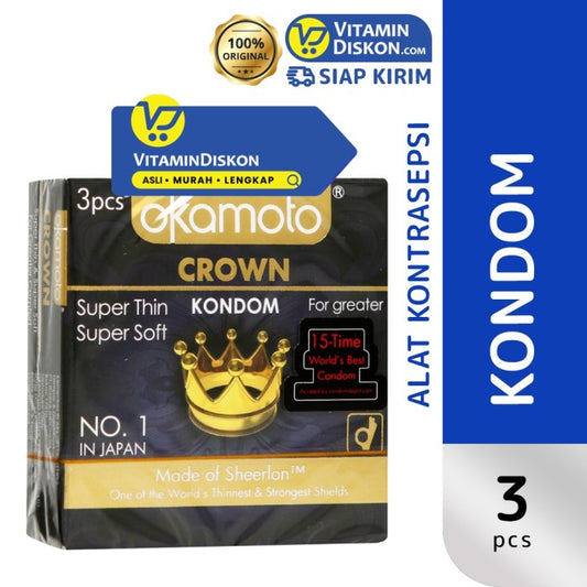 OKAMOTO KONDOM CROWN SUPER THIN AND SUPER SOFT 3'S BPOM