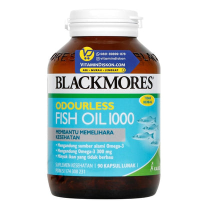 BLACKMORES ODOURLESS FISH OIL 1000 BPOM KALBE - 90 CAPS