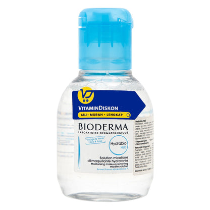 Bioderma Hydrabio H2O Moisturising Make Up Removing Micelle Solution 100 Ml | Cleanser Pembersih