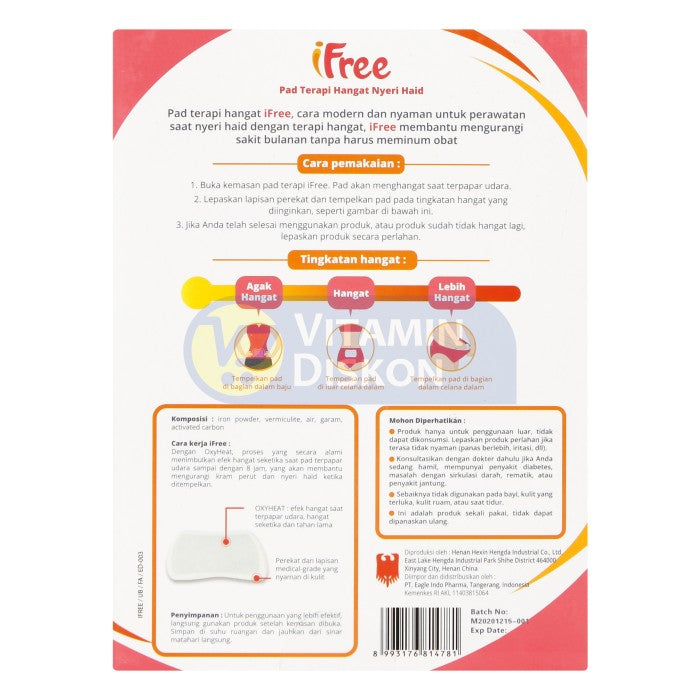 CAP LANG IFREE PAD TERAPI HANGAT NYERI HAID ISI 2 PAD