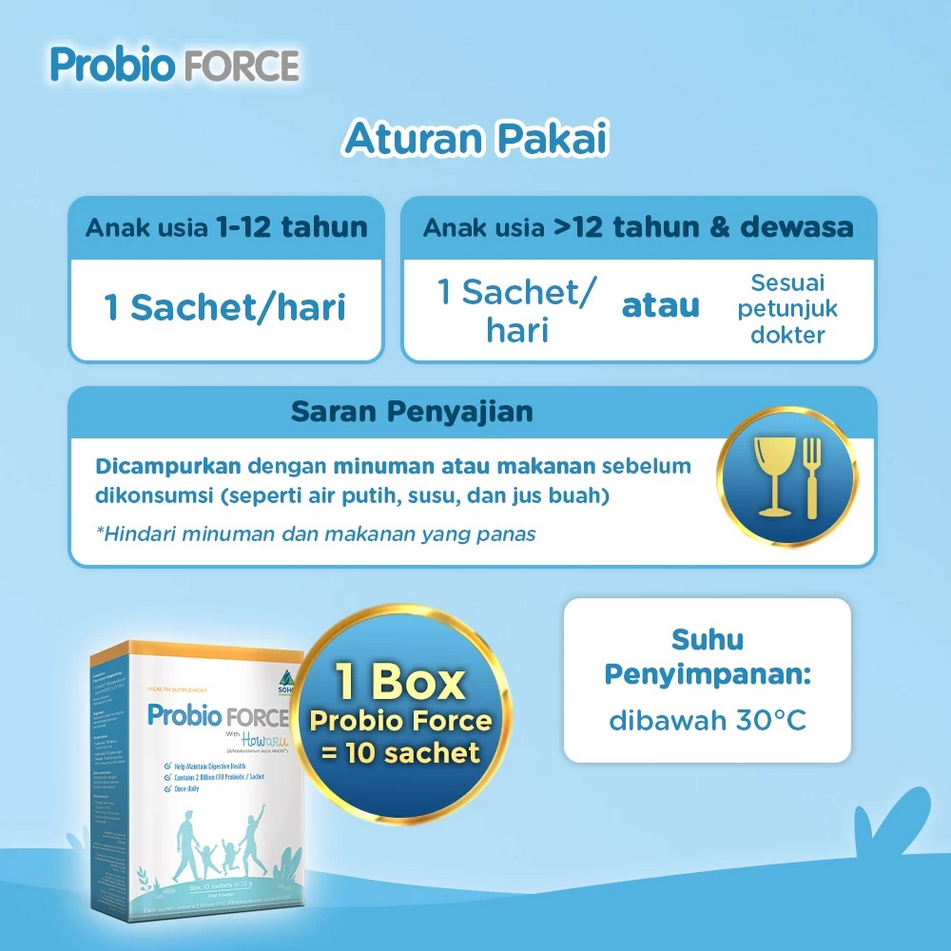 PROBIO FORCE WITH HOWARU 1 BOX @ 10 SACHET