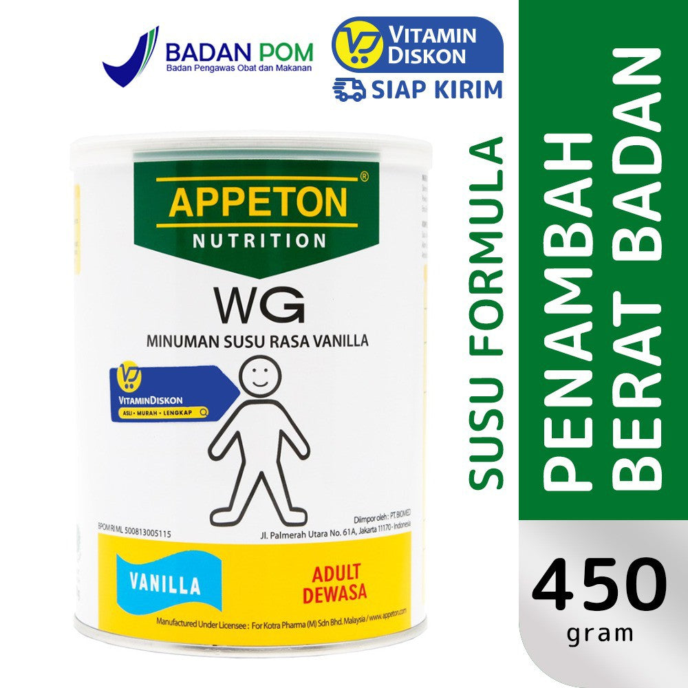 APPETON WEIGHT GAIN SUSU UNTUK GEMUK RASA VANILLA 450 Gr