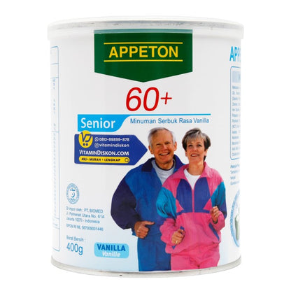 APPETON 60 PLUS SUSU UNTUK LANSIA RASA VANILLA 400 GR