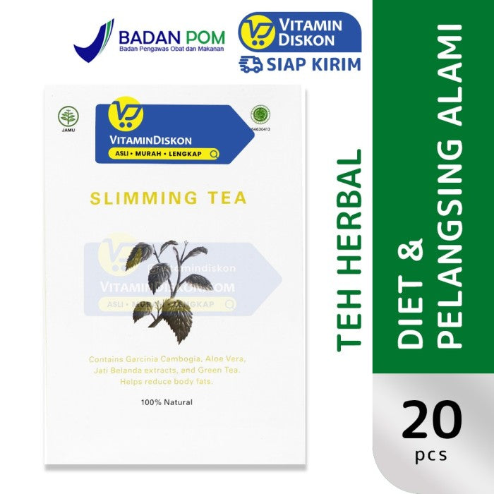 HERBILOGY SLIMMING TEA INFUSED 20 PCS/BOX BPOM UNTUK MENURUNKAN BERAT BADAN