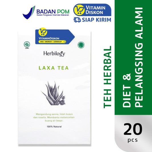 HERBILOGY LAXA TEA 20 PCS/BOX BPOM UNTUK MENURUNKAN BERAT BADAN