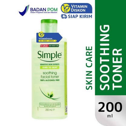 SIMPLE KIND TO SKIN SOOTHING FACIAL TONER 100% ALCOHOL FREE 200 ML