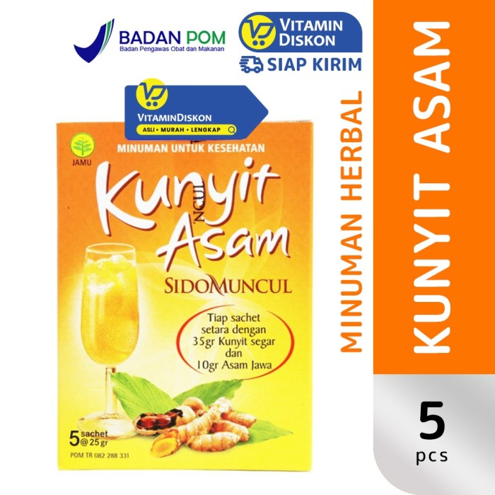 SIDOMUNCUL KUNYIT ASAM - 1 BOX (5 PCS)