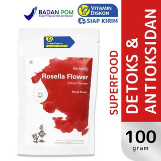 HERBILOGY ROSELLA EXTRACT POWDER 100GR BPOM UNTUK KESEHATAN TUBUH