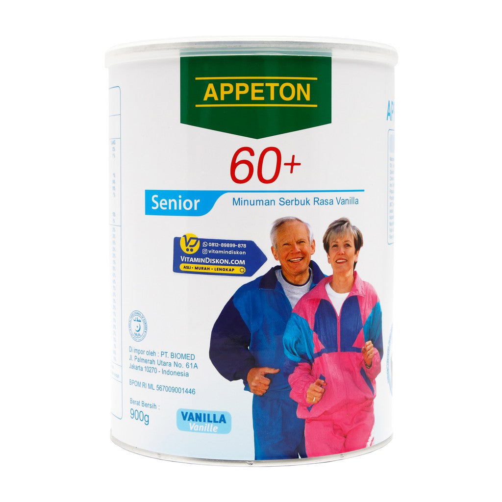 APPETON 60 PLUS SUSU UNTUK LANSIA RASA VANILA 900 GR