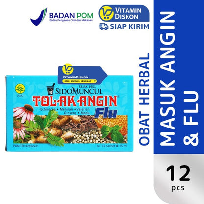SIDOMUNCUL TOLAK ANGIN CAIR FLU - 1 BOX (12 PCS)