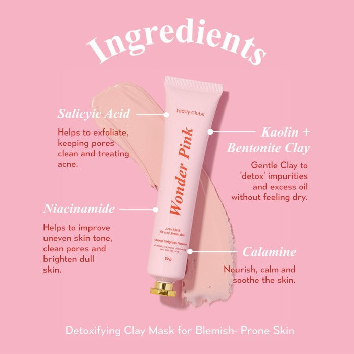 TEDDY CLUBS WONDER PINK ACNE FACE MASK 50GR