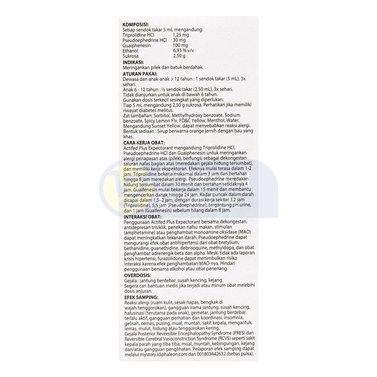 ACTIFED PLUS EXPECTORANT SIRUP 60 ML