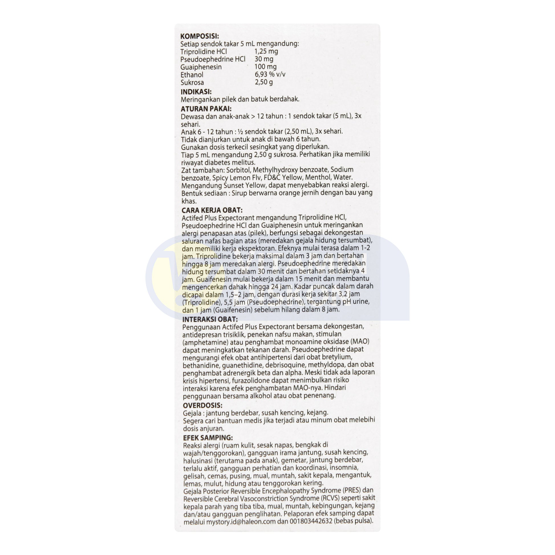 ACTIFED PLUS EXPECTORANT SIRUP 60 ML