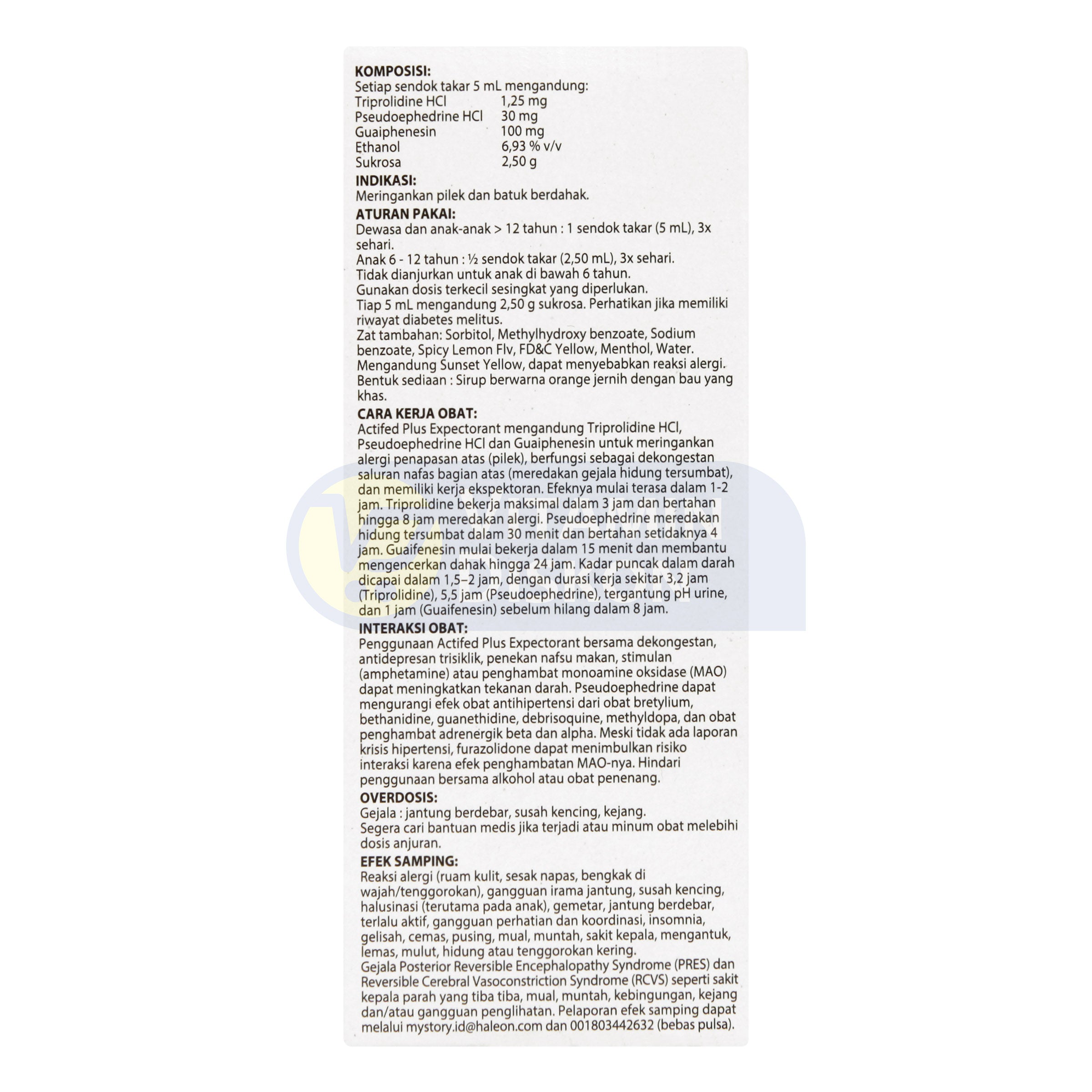 ACTIFED PLUS EXPECTORANT SIRUP 60 ML