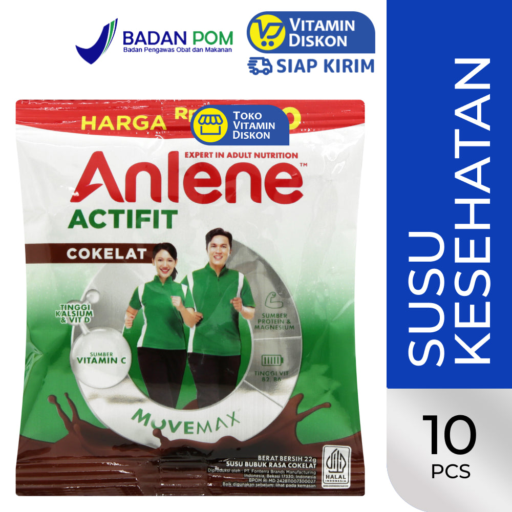 ANLENE ACTIFIT SUSU BUBUK COKELAT 22G 10PCS