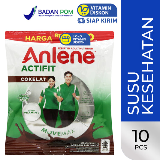 ANLENE ACTIFIT SUSU BUBUK COKELAT 22G 10PCS