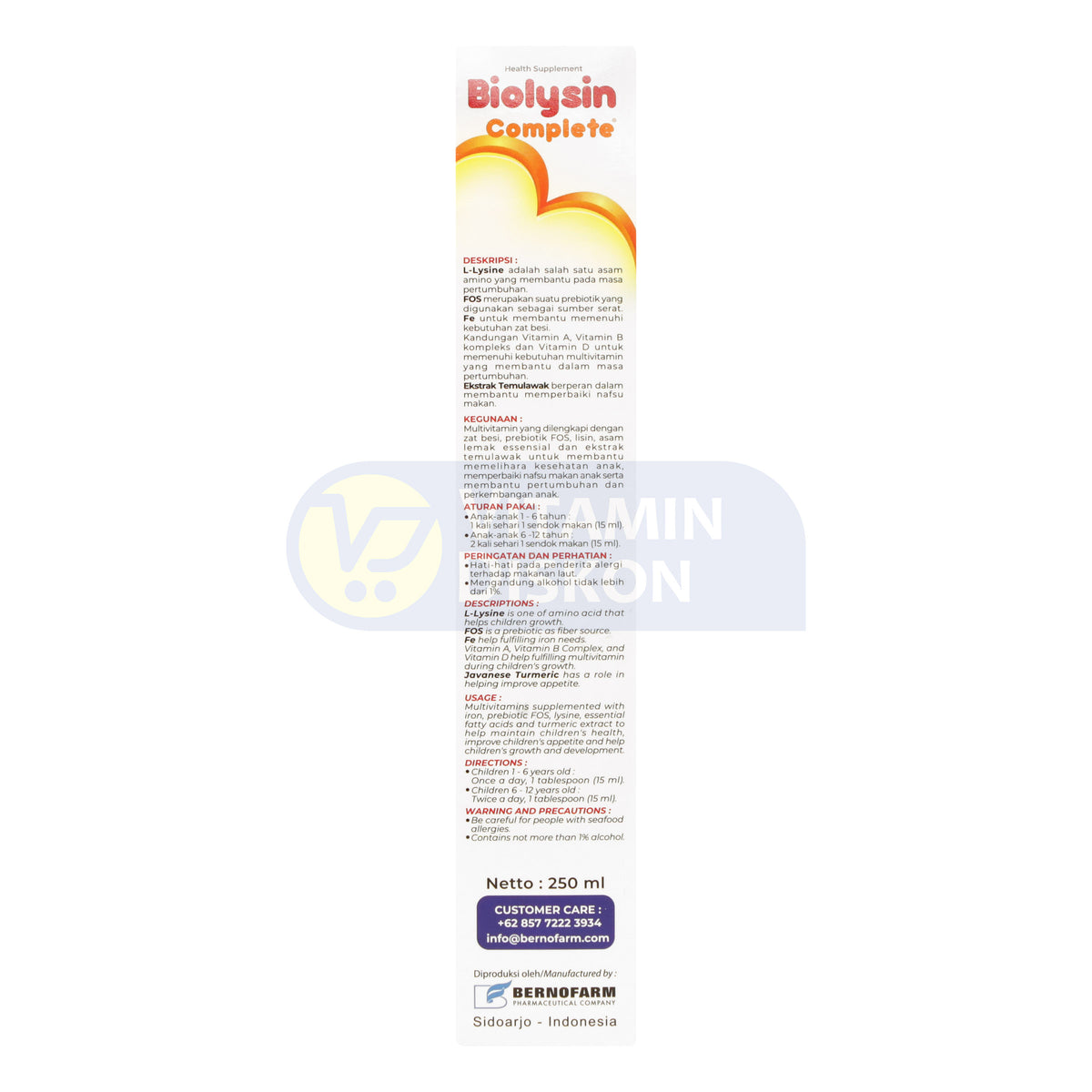 BIOLYSIN COMPLETE RASA JERUK 250 ML