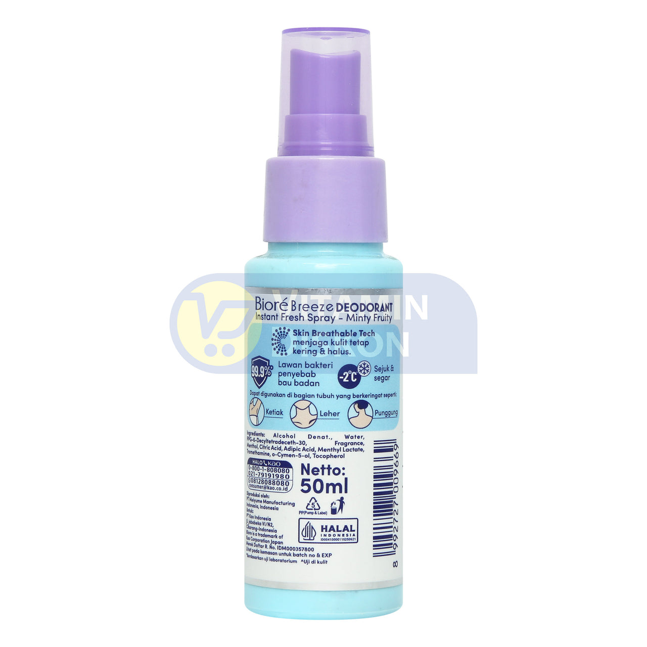 BIORE BREEZE DEODORANT SPRAY MINTY FRUITY 50 ML