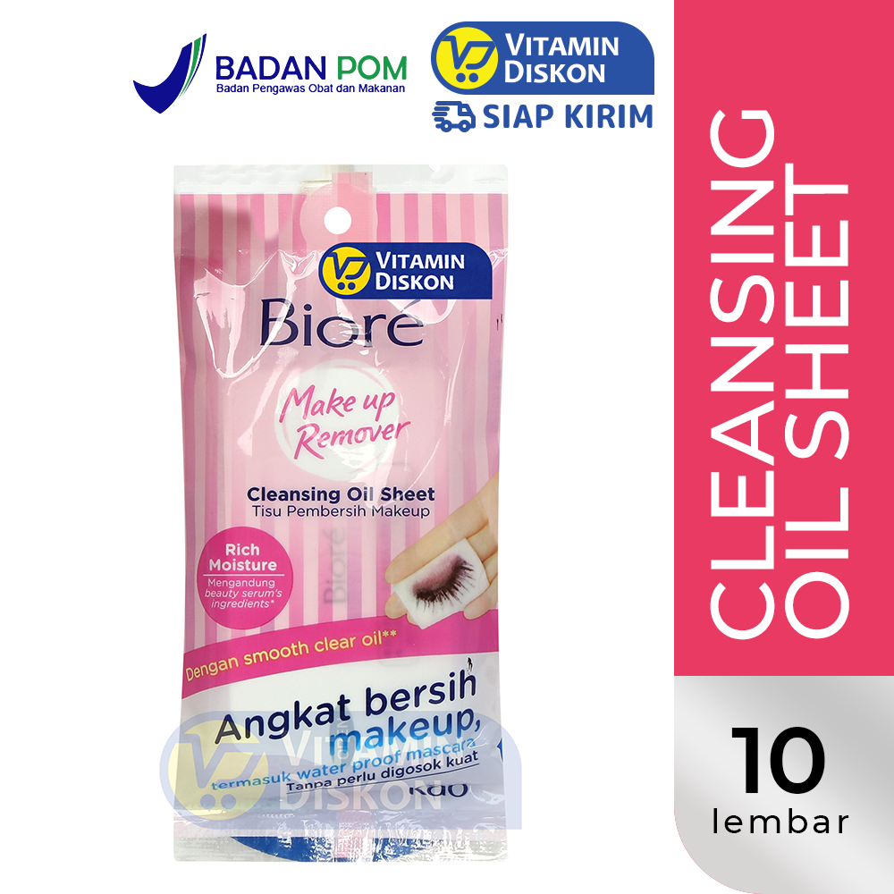BIORE MAKE UP REMOVER CLEANSING OIL SHEET ISI 10 SHEET