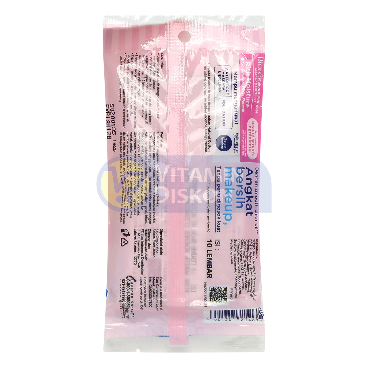 BIORE MAKE UP REMOVER CLEANSING OIL SHEET ISI 10 SHEET