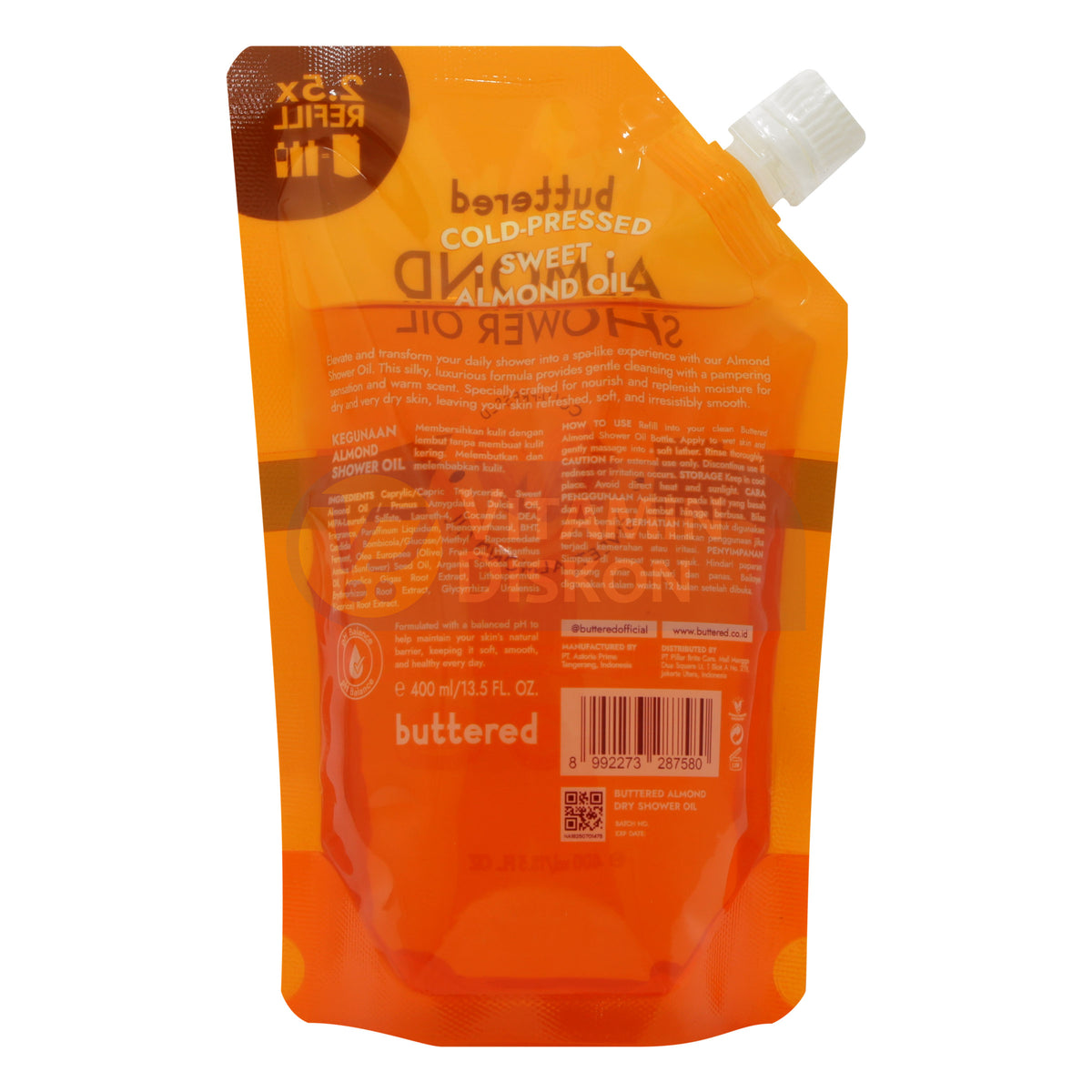 BUTTERED ALMOND SHOWER OIL REFILL 400ML