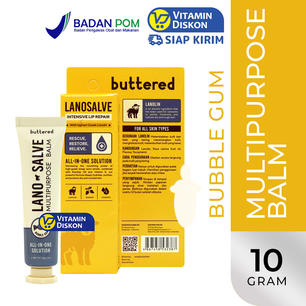BUTTERED LANOSALVE BUBBLE GUM 10GR