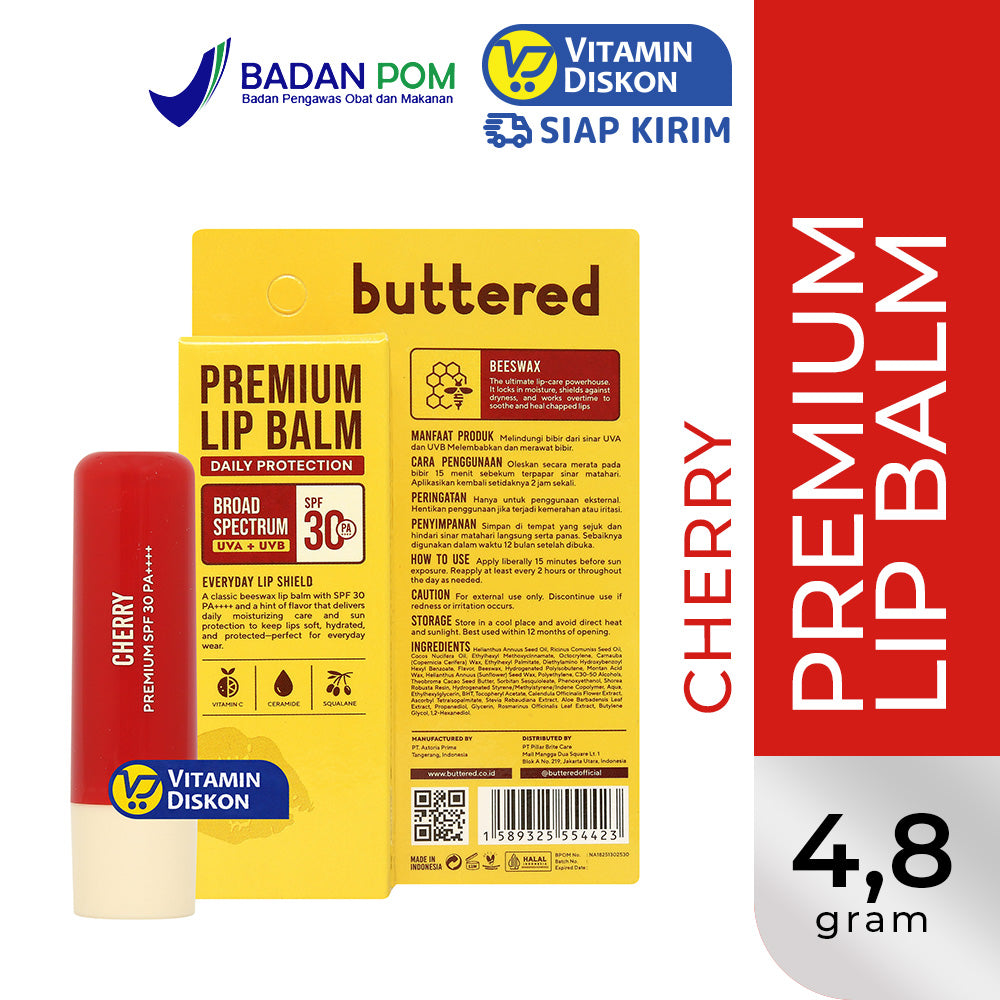 BUTTERED PREMIUM LIPBALM SPF30 PA++++ CHERRY