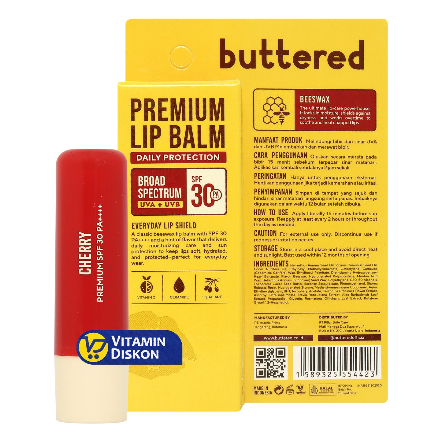BUTTERED PREMIUM LIPBALM SPF30 PA++++ CHERRY