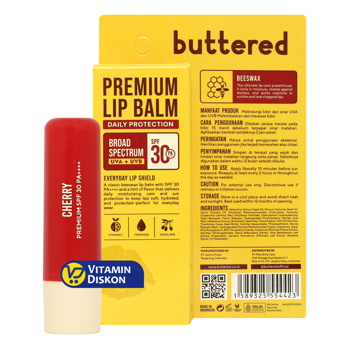 BUTTERED PREMIUM LIPBALM SPF30 PA++++ CHERRY