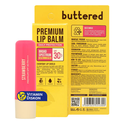 BUTTERED PREMIUM LIPBALM SPF 30 PA++++ STRAWBERRY