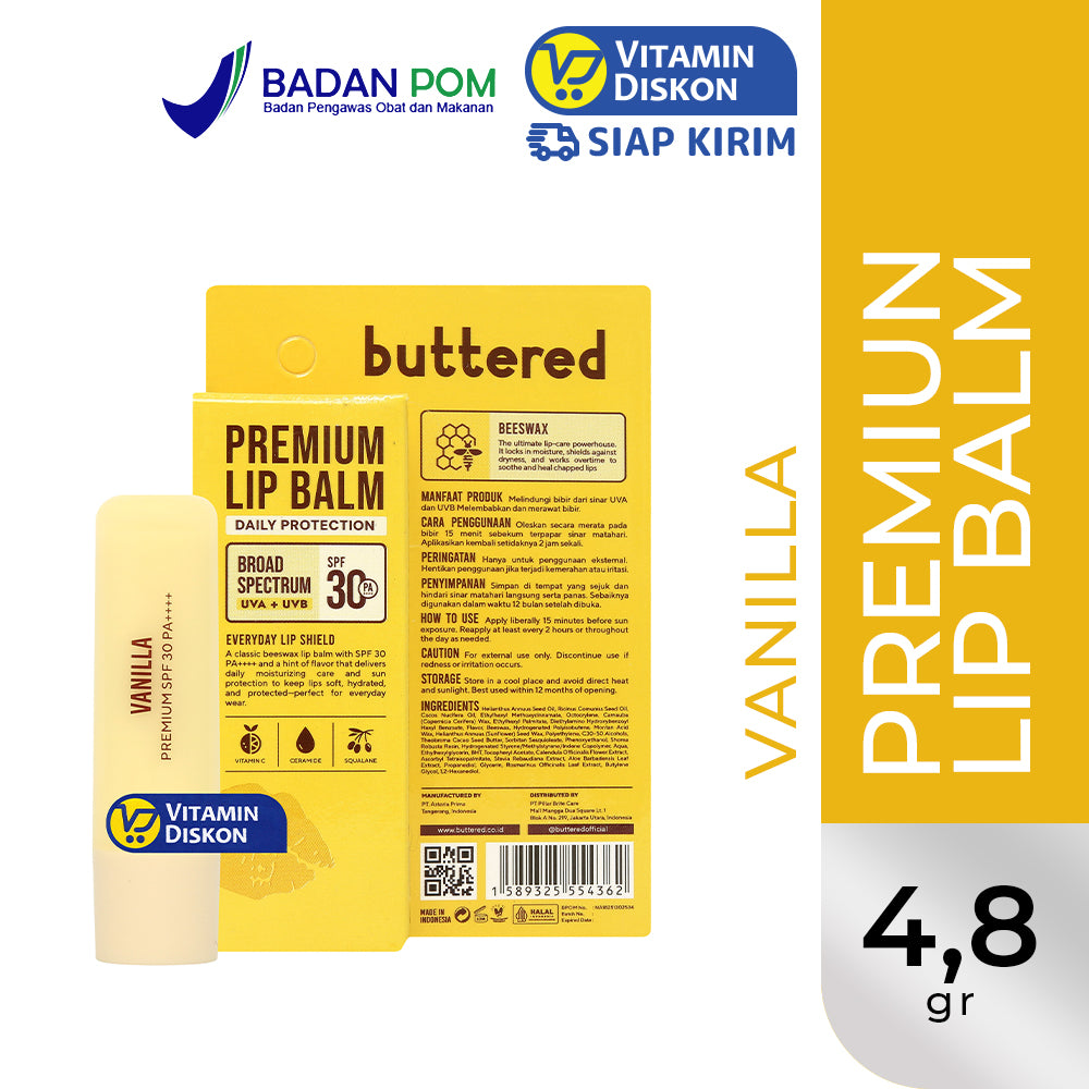 BUTTERED PREMIUM LIPBALM SPF 30 PA++++ VANILLA