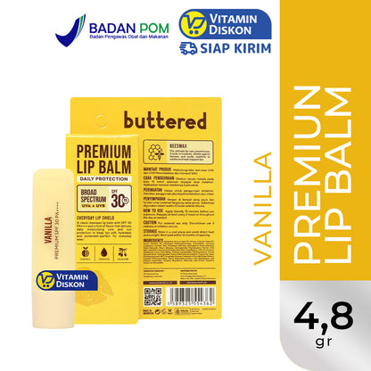 BUTTERED PREMIUM LIPBALM SPF 30 PA++++ VANILLA