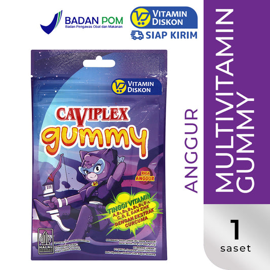 CAVIPLEX GUMMY ANGGUR 1 SACHET ISI 10 GUMMY