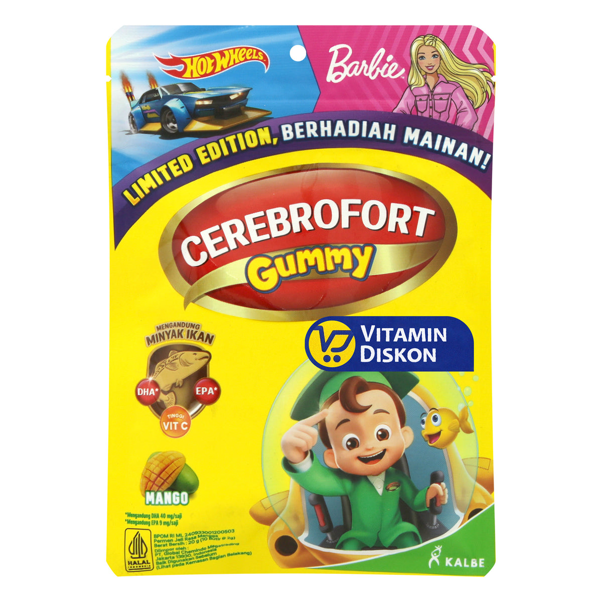 CEREBROFORT MARINE GUMMY RASA MANGGA 20GR