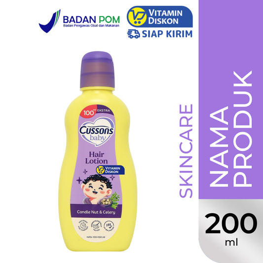 CUSSONS BABY HAIR LOTION EXTRA FILL CANDLE NUT 100ML+100ML