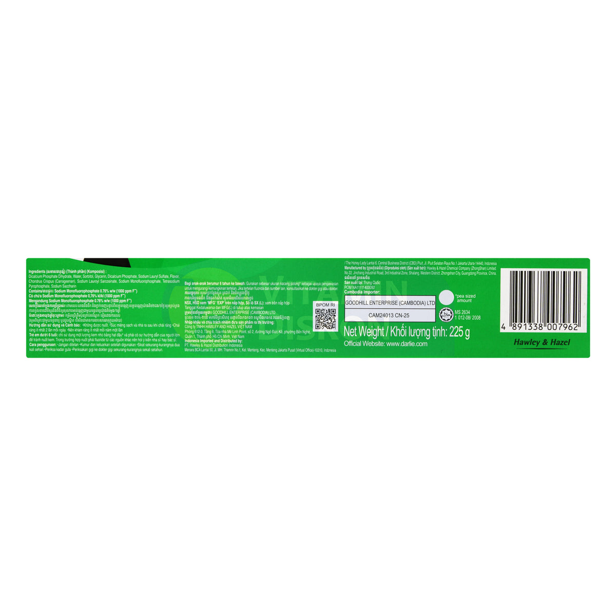 DARLIE DOUBLE ACTION FRESH CLEAN ORIGINAL STRONG MINT 225GR