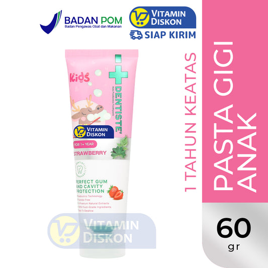 DENTISTE KIDS TOOTHPASTE FOR KIDS 1+ YEARS STRAWBERRY 60GR